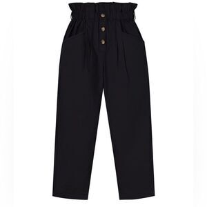 NWT Kukume Girls Pleated Ruffle Trim Pants High Waist Elastic Trousers